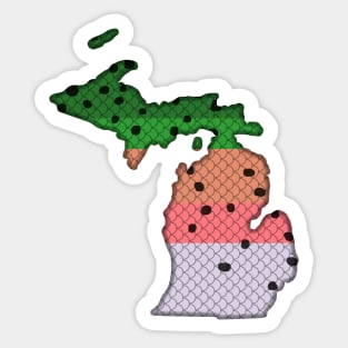 Trout Fishing Rainbow Trout Pattern Michigan State Map State Map Sticker